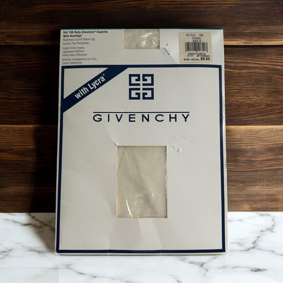 GIVENCHY Body Gleamers Superbe Avantige Ivory Control Top Pantyhose Size B NWT - Picture 1 of 7
